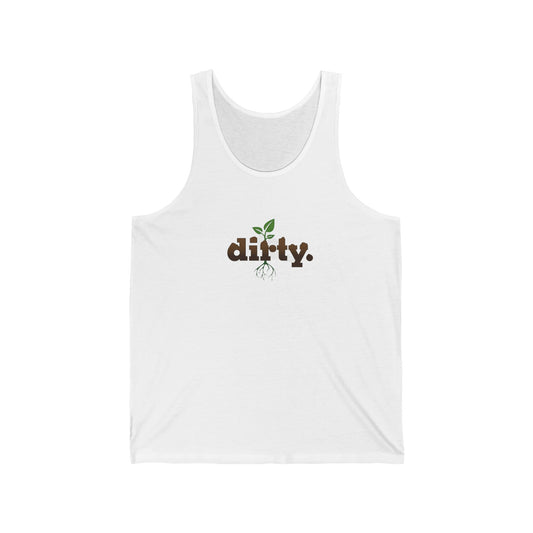 Dirty Gardening Jersey Tank Top — Graphic — Front