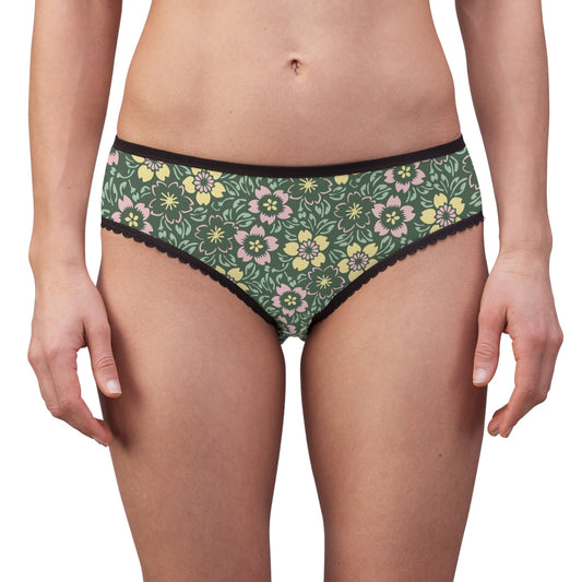 Sleepwear, Swimwear, & Underwear Cute Retro Floral Women’s Underwear | Happy Green Pattern + Garden Fresh Style