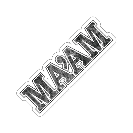 ma’am alpha military nerd decal sticker – distressed yes ma’am graphic – 3" × 3"