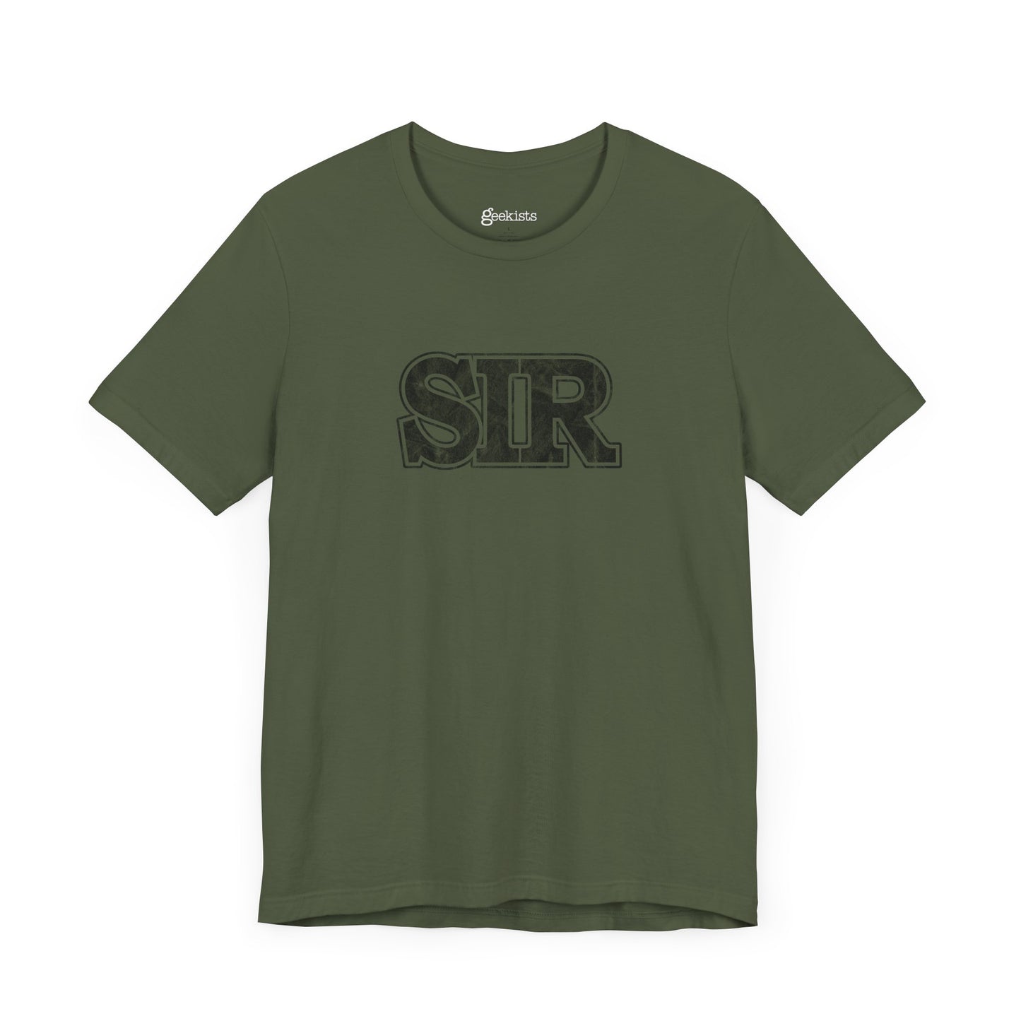 sir alpha guy military nerd t-shirt – distressed – asphalt