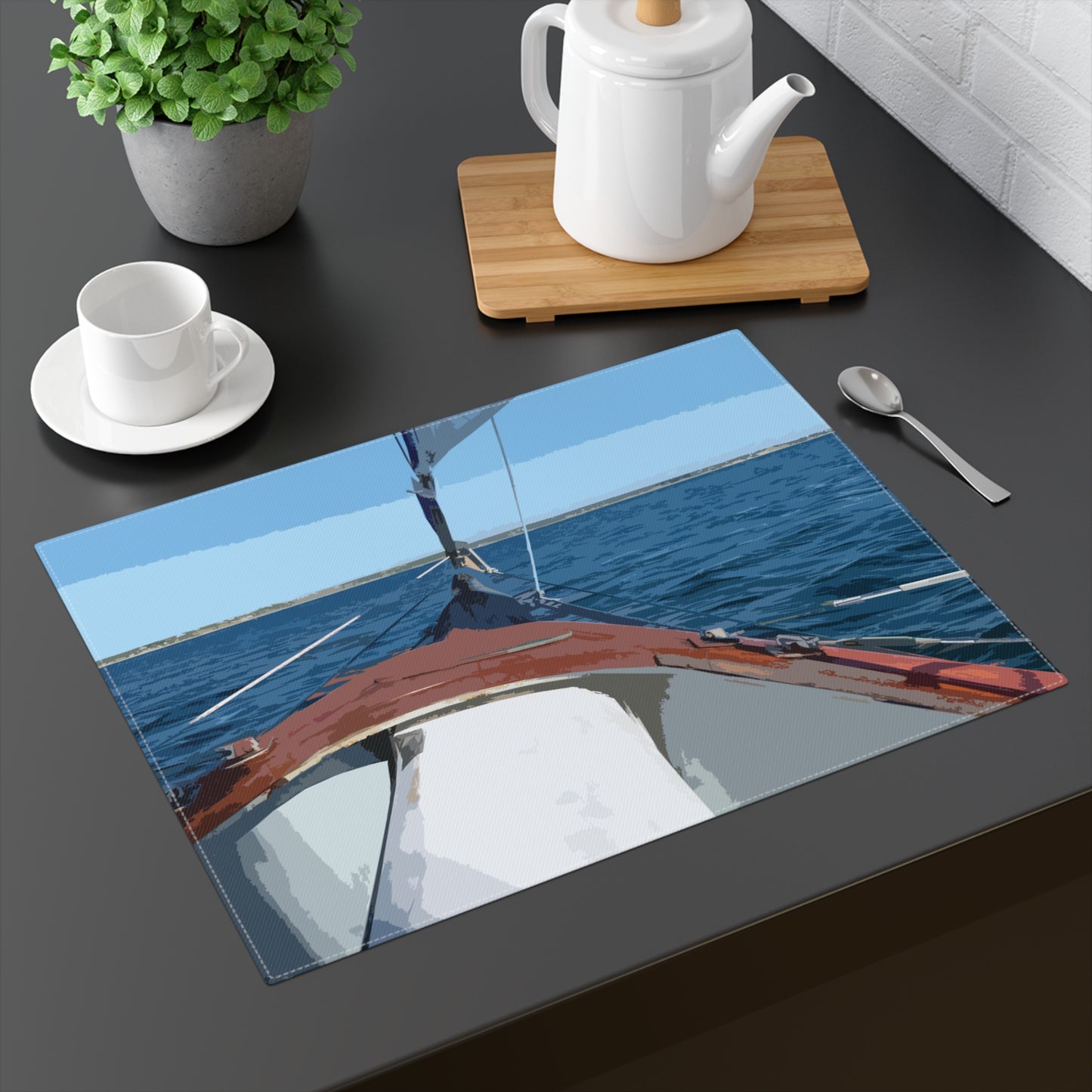 Cape Cod Sailboat Placemat — Coastal Home Decor — Primary Image
