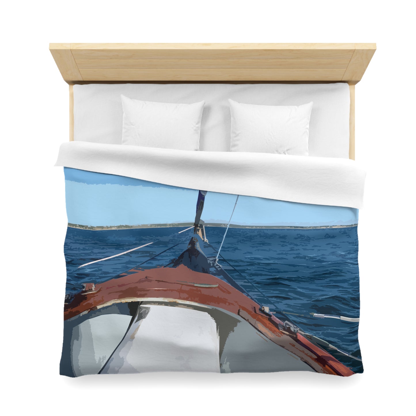 Cape Cod Sailboat Duvet Cover — Coastal Home Decor — Primary Image
