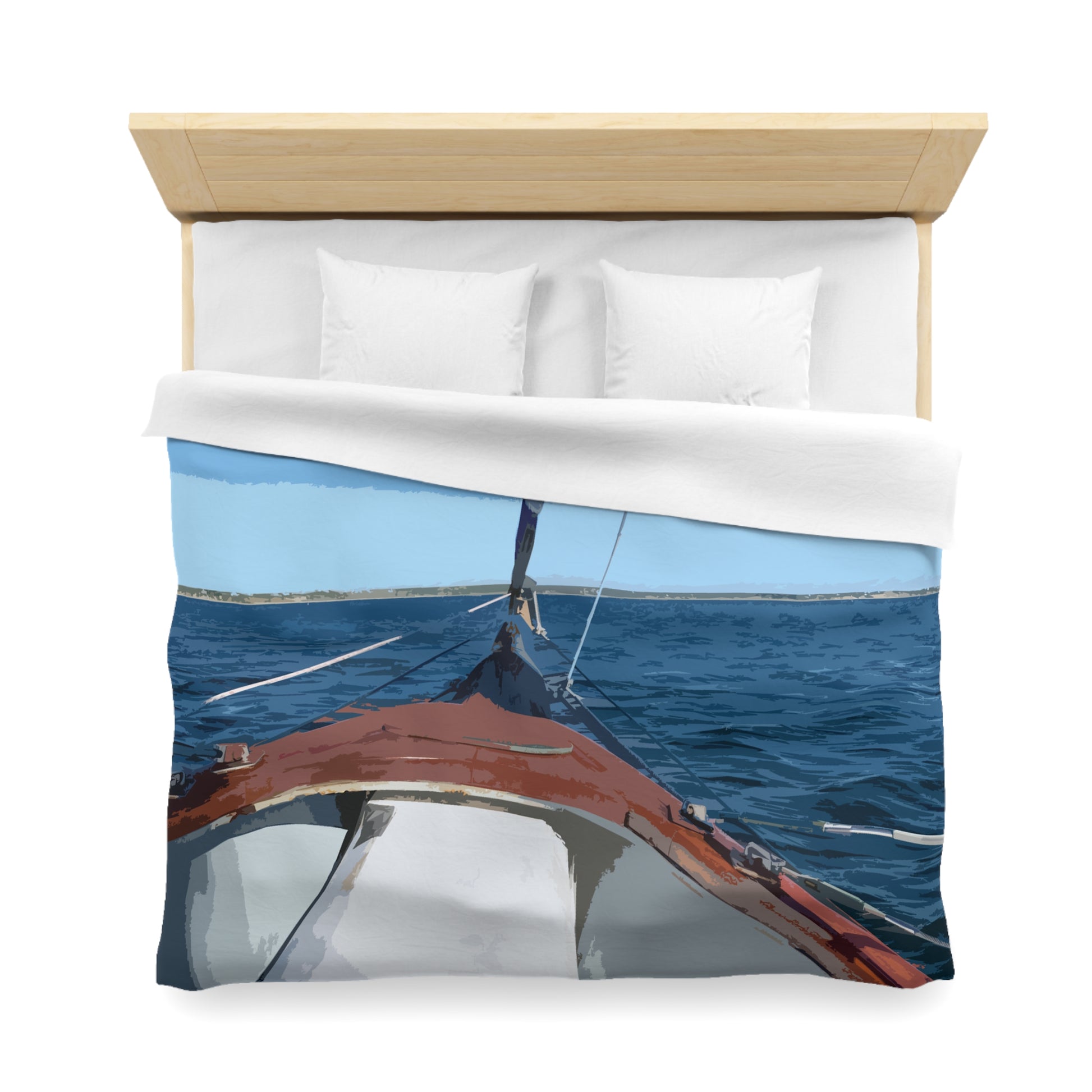 Cape Cod Sailboat Duvet Cover — Coastal Home Decor — Primary Image