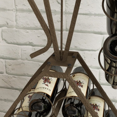 French Waiter Wine Rack | Freestanding Metal Wine Server with Glass & Bottle Storage
