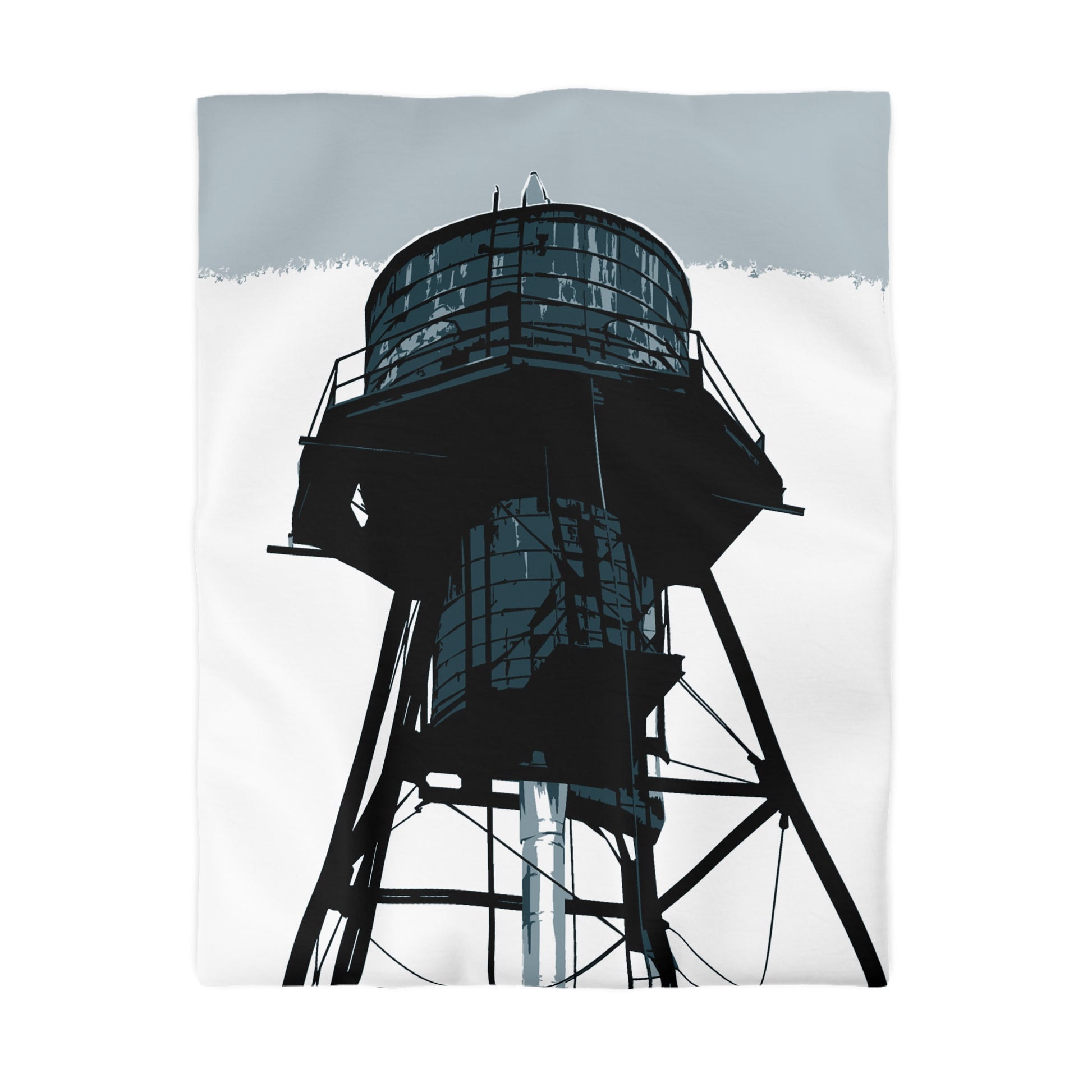 NYC Water Tower Microfiber Duvet Cover — Graphic — Detail