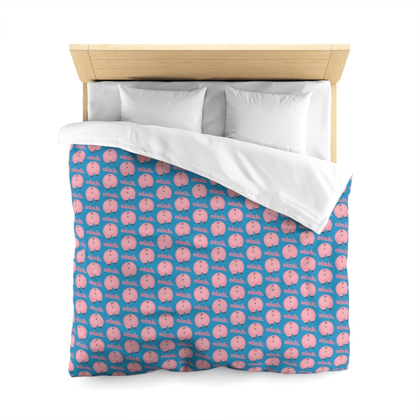 Queen / White Home Stuff > Bed & Bath > Microfiber Duvet Cover Funny Pig Butt Pattern Microfiber Duvet Cover – Quirky Bedding for Animal Lovers