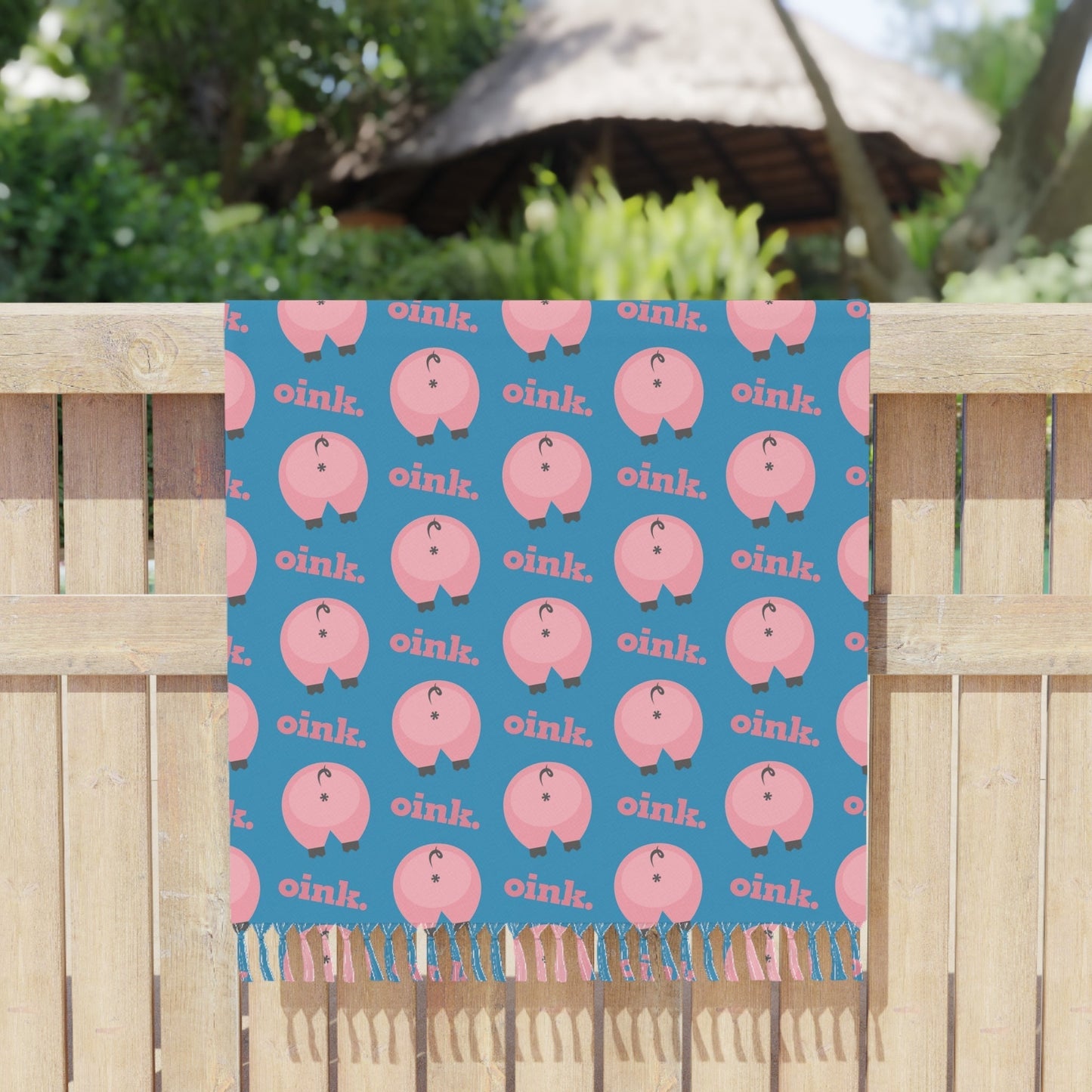 Home Stuff > Outdoor Living > Boho Beach Blanket Gay Pig Butt “Bubble Butt” Beach Blanket – Funny Gift for Friends