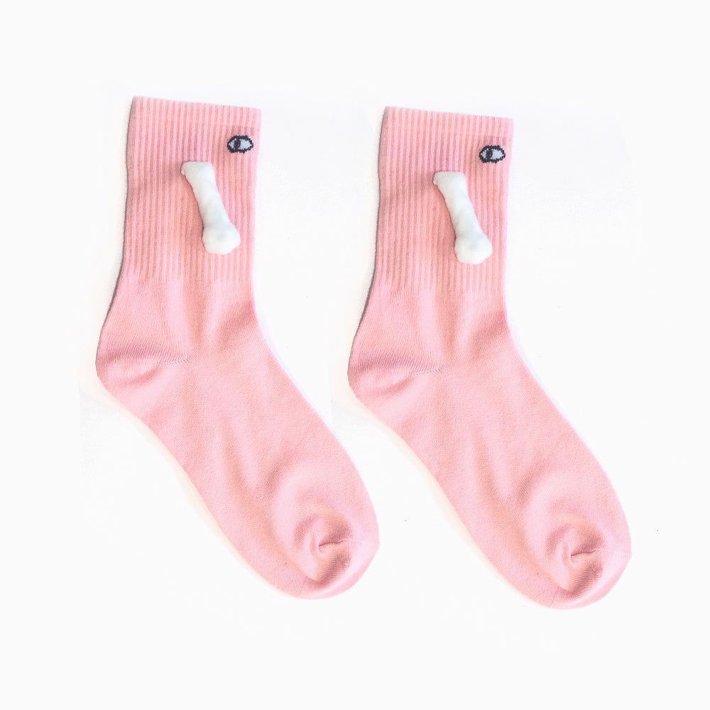 Shoes & Accessories Pink Hand-Holding Magnetic Socks | Embroidered Couple or Solo Gift