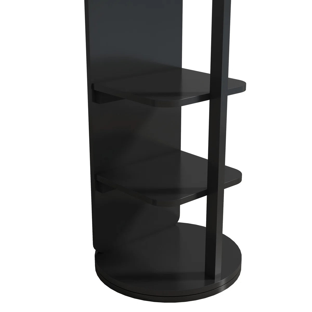 Closet Nerd’s 2-in-1 Dressing Mirror & Organizer | Space-Saving Rotating Stand in Walnut Wood