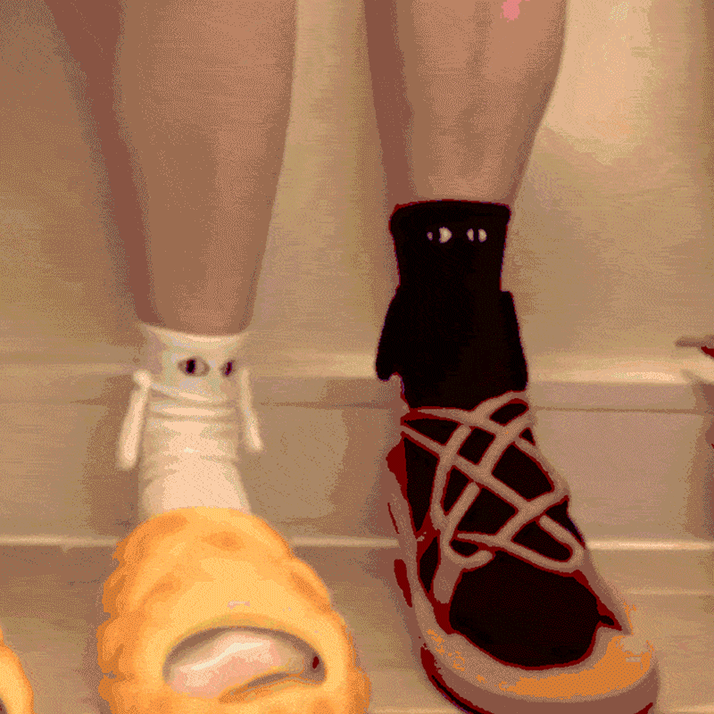 Accessories & Shoes Pink Hand-Holding Magnetic Socks | Embroidered Couple or Solo Gift