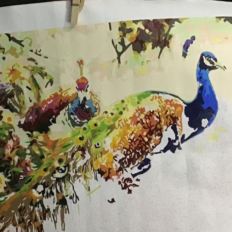 Games Peacock Paint-by-Numbers Kit | DIY Self-Care Art for Peacock Lovers | Free U.S. Shipping