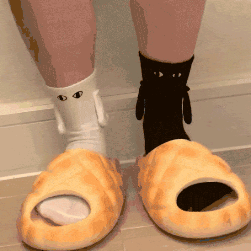 Accessories & Shoes Pink Hand-Holding Magnetic Socks | Embroidered Couple or Solo Gift
