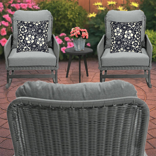 Furniture Indoor Outdoor Wooden Rocking Chair with Cushions | Cozy Reading Chair for Book Nerds Small Spaces | 1pc 2pc 3pc