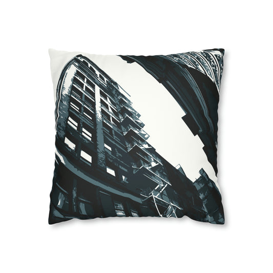SoHo NYC Grunge Faux Suede Throw Pillow Case — Graphic — Front
