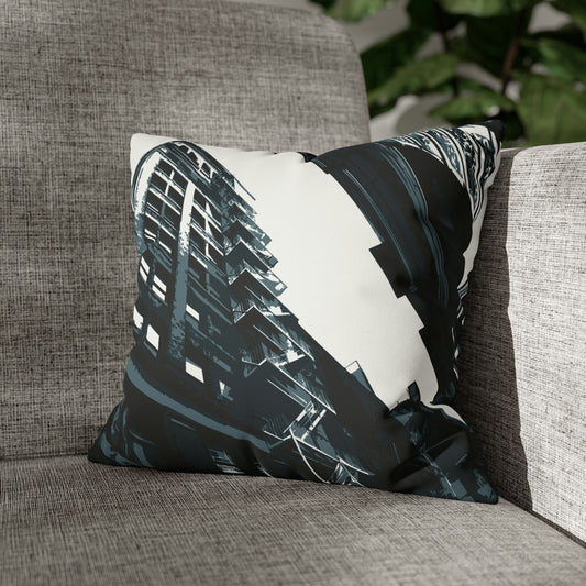 SoHo NYC Grunge Faux Suede Throw Pillow Case — Graphic — Detail
