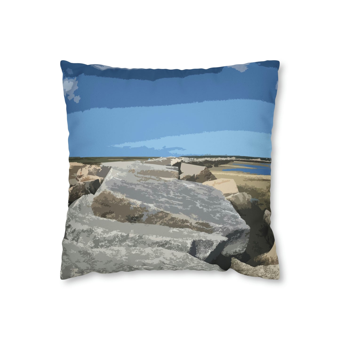 Cape Cod Breakwater Pillow Cover — Coastal Home Decor — Primary Image
