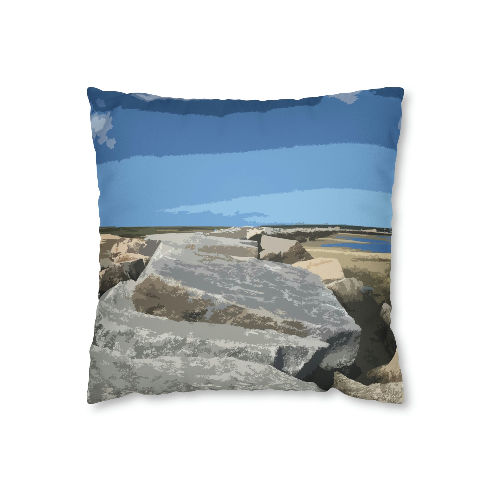 Cape Cod Breakwater Pillow Cover — Coastal Home Decor — Primary Image