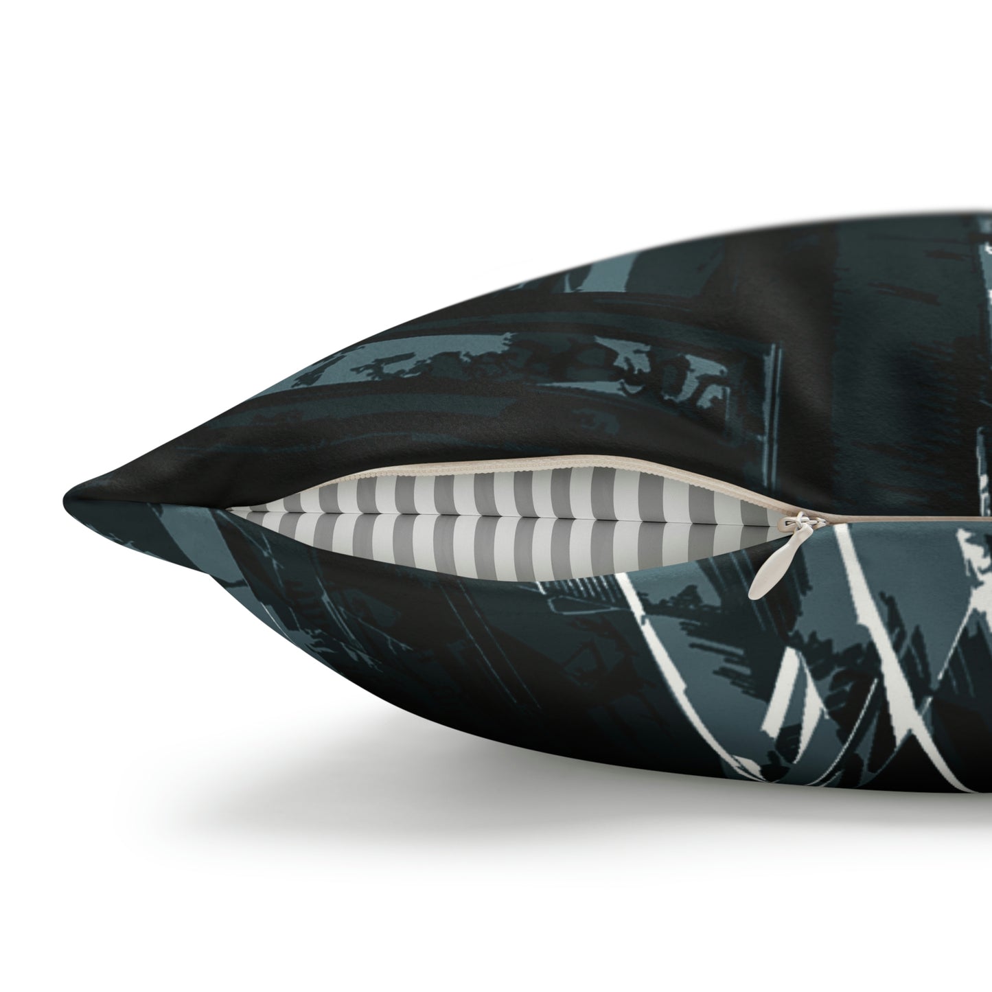 SoHo NYC Grunge Faux Suede Throw Pillow Case — Graphic — Detail