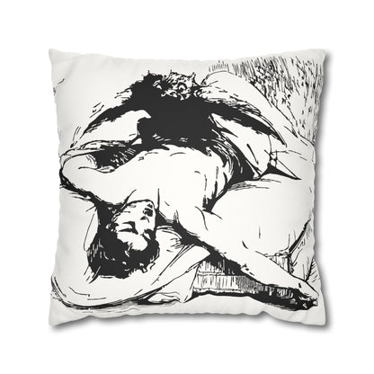 Ephialtes from Dictionnaire Infernal 1863 — Victorian gothic nightmare engraving throw pillow | variant