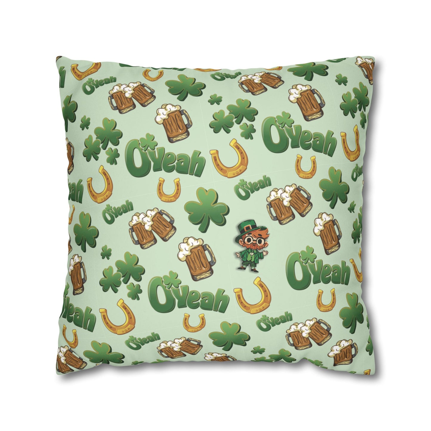 Find the Nerdy Leprechaun Faux Suede Pillow Cover | St. Patrick’s Day Home Décor | Fun Irish Accent Pillow