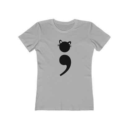Funny cat mom shirt with nerdy punctuation humor | variant