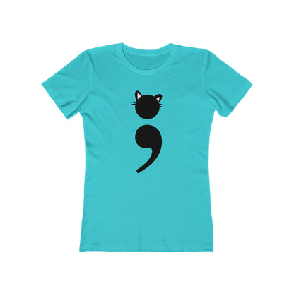 Funny cat mom shirt with nerdy punctuation humor | variant