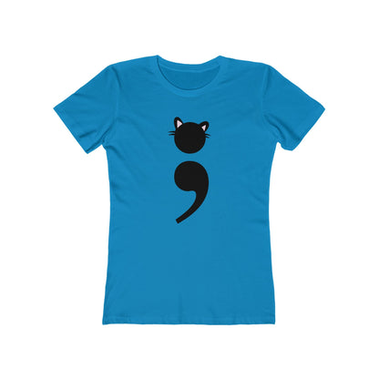 Funny cat mom shirt with nerdy punctuation humor | variant