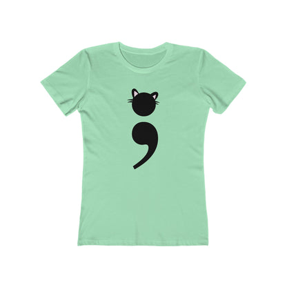 Funny cat mom shirt with nerdy punctuation humor | variant