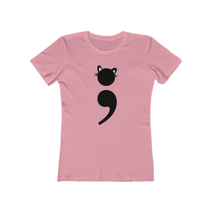 Funny cat mom shirt with nerdy punctuation humor | variant