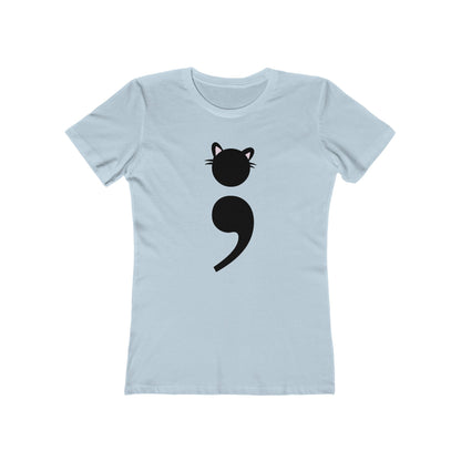 Funny cat mom shirt with nerdy punctuation humor | variant