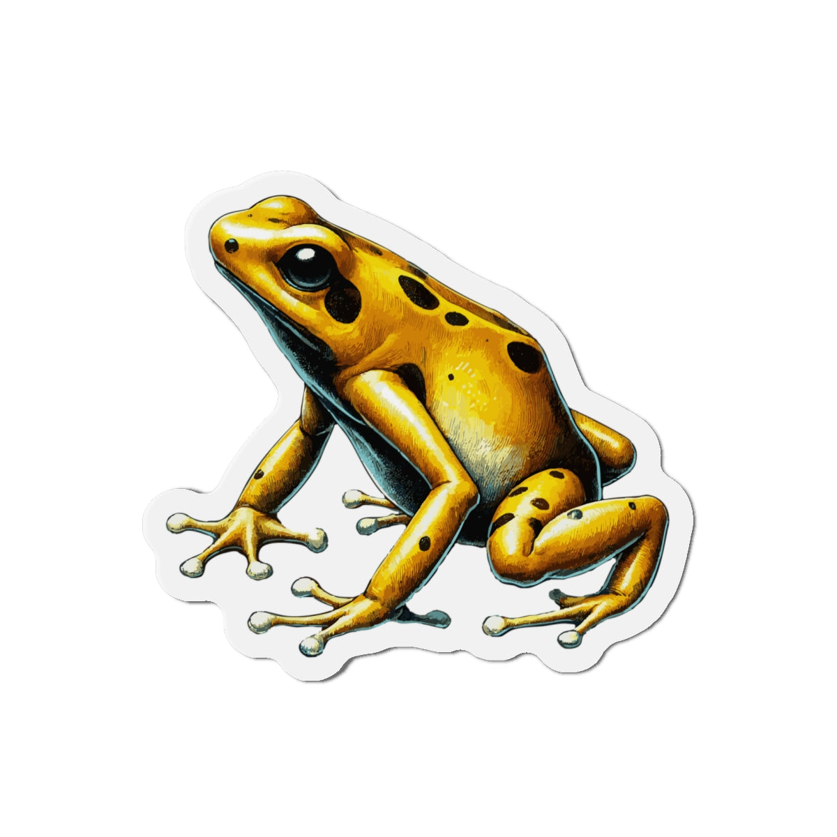 Stickers Golden Poison Dart Frog Vinyl Magnet | Quirky Frog Gift for Biology Nerds | Magnetized Fun