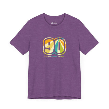 Heather Team Purple / 3XL Clothing Stuff > Shirts & Tops > Lightweight Jersey Tee Vintage. Classic. Legend Happy Birthday Unisex T-Shirt - 90th Nonagenarian Milestone