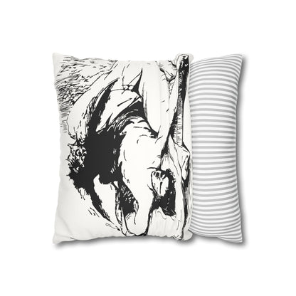 Ephialtes from Dictionnaire Infernal 1863 — Victorian gothic nightmare engraving throw pillow | back unzipped