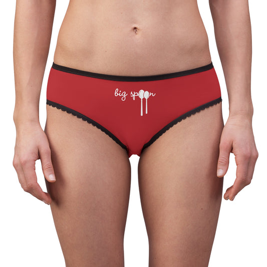 All Over Prints Big Spoon Women’s Briefs – Cute Red Underwear · Playful Couples Gift for Her