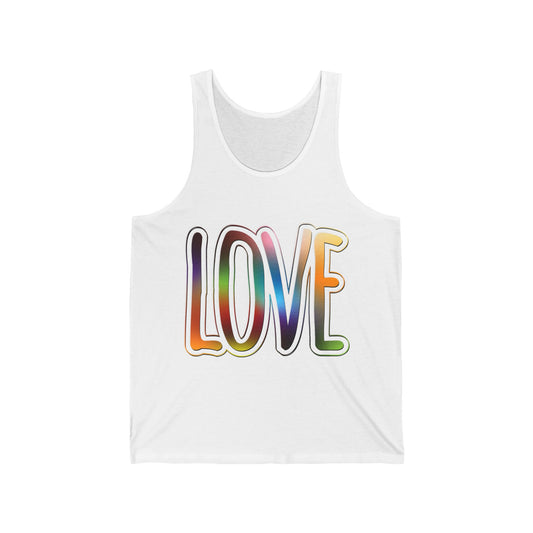 Big Love, Love Big | Bold Rainbow Typography Unisex Lightweight Tank Top for Pride, Valentine’s, and More