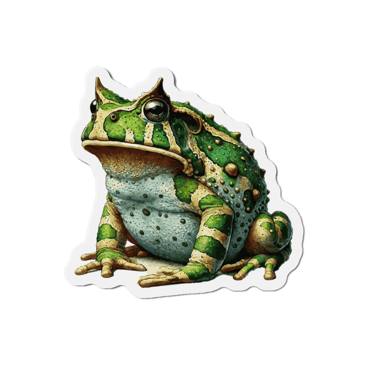 Stickers Amazonian Horned Frog Vinyl Magnet | Quirky Frog Gift for Biology Nerds | Magnetized Fun