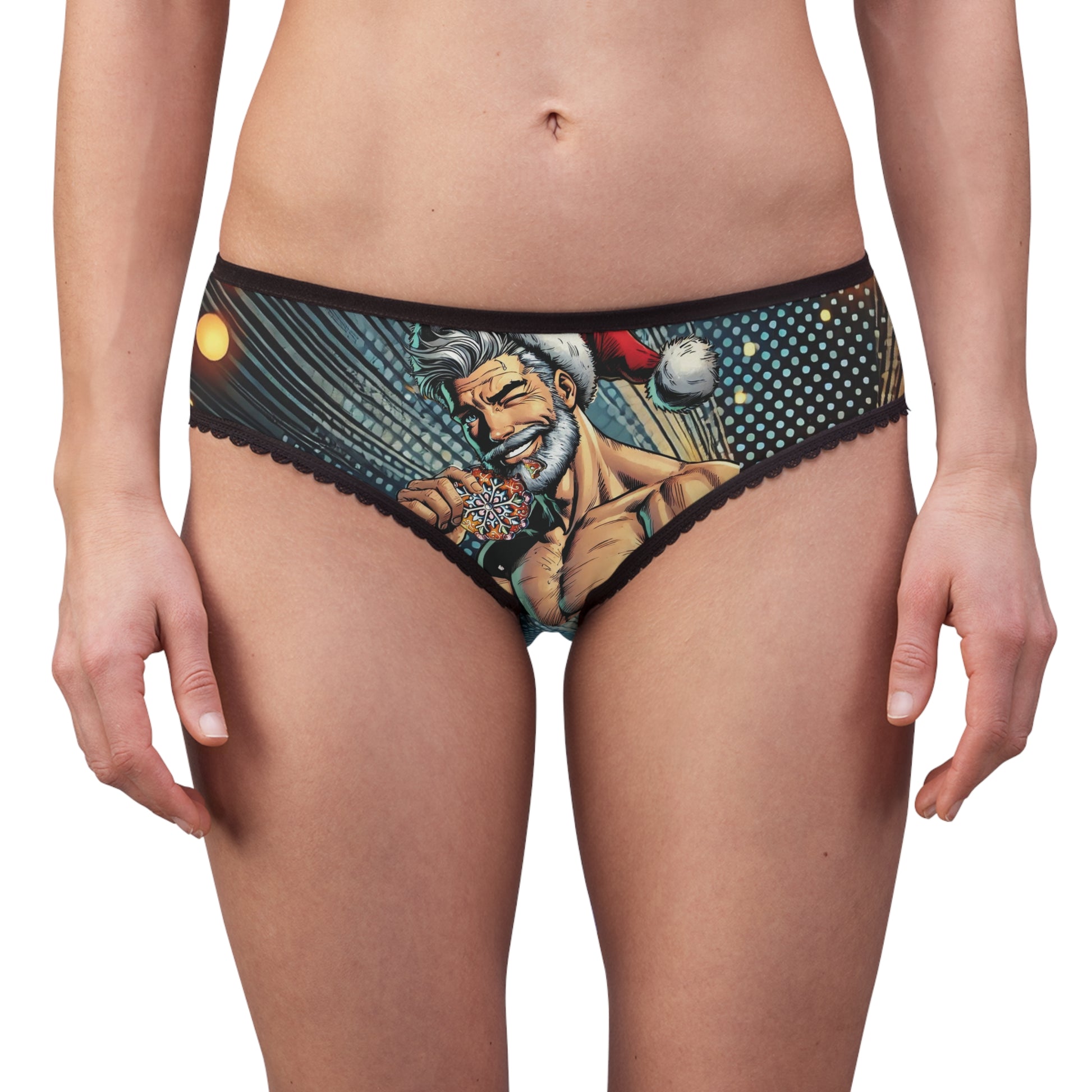 All Over Prints Ho Ho Ho Naughty Santa Women’s Underwear Briefs – Sexy Christmas Lingerie for Comic Book Nerds