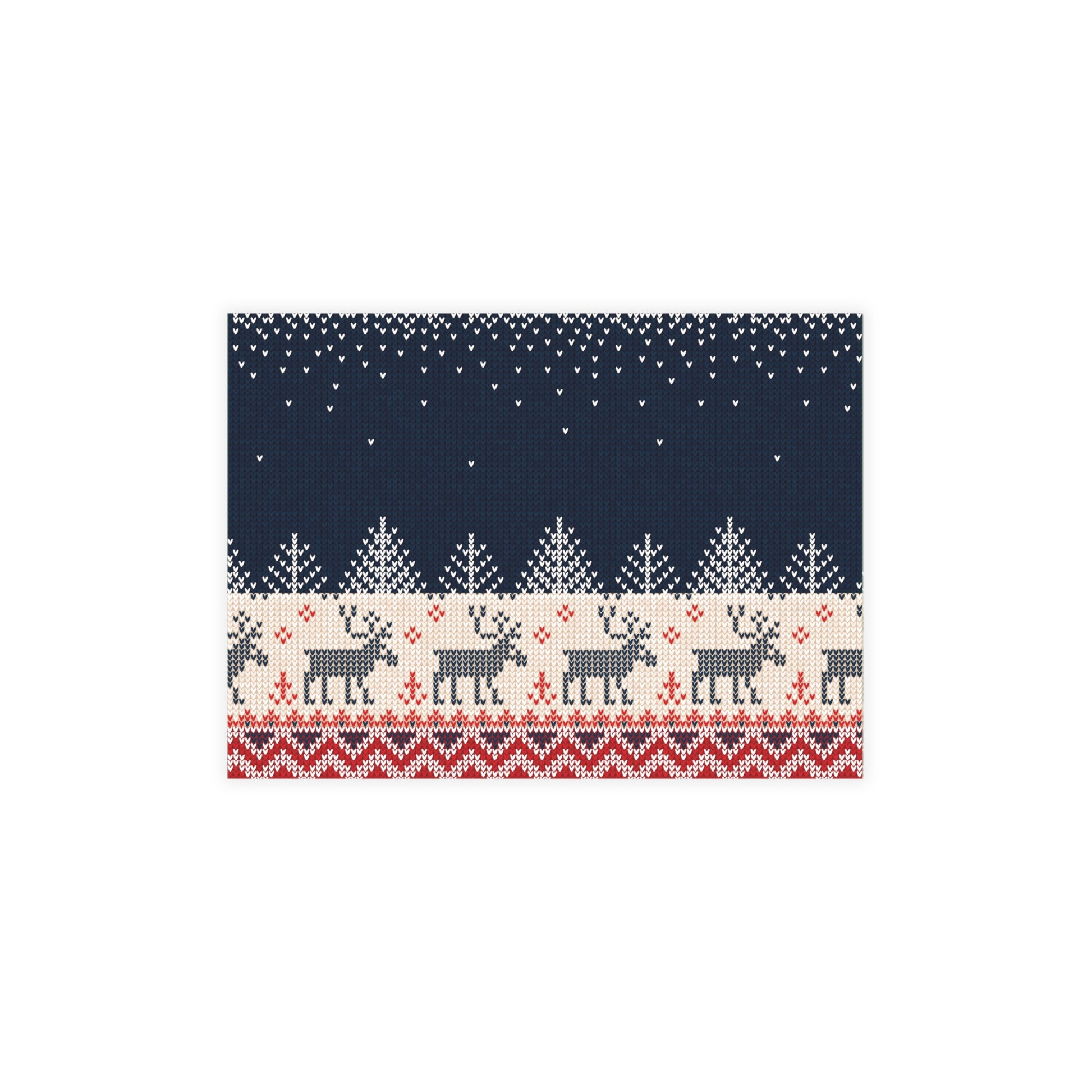 4.9-x-3.5-Horizontal-Coated-one-side-10-pcs Paper products Personalized Ugly Reindeer Sweater Postcard Bundles | Custom Holiday Cards with Envelopes | Festive Knit-Look Stationery