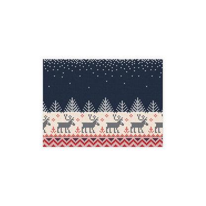 4.9-x-3.5-Horizontal-Coated-one-side-10-pcs Paper products Personalized Ugly Reindeer Sweater Postcard Bundles | Custom Holiday Cards with Envelopes | Festive Knit-Look Stationery