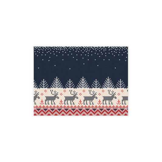 4.9-x-3.5-Horizontal-Coated-one-side-10-pcs Paper products Personalized Ugly Reindeer Sweater Postcard Bundles | Custom Holiday Cards with Envelopes | Festive Knit-Look Stationery