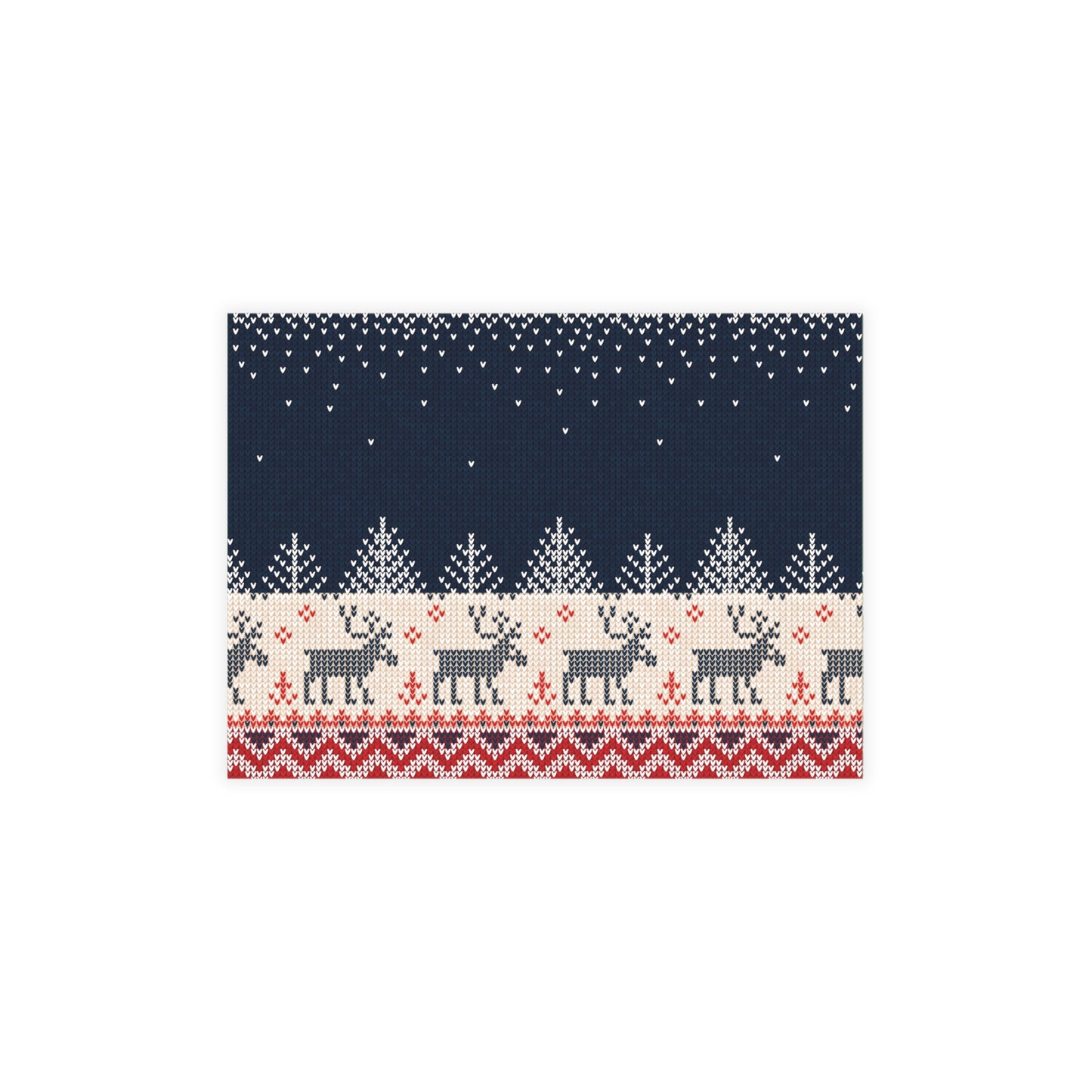 4.9-x-3.5-Horizontal-Coated-one-side-30-pcs Paper products Personalized Ugly Reindeer Sweater Postcard Bundles | Custom Holiday Cards with Envelopes | Festive Knit-Look Stationery