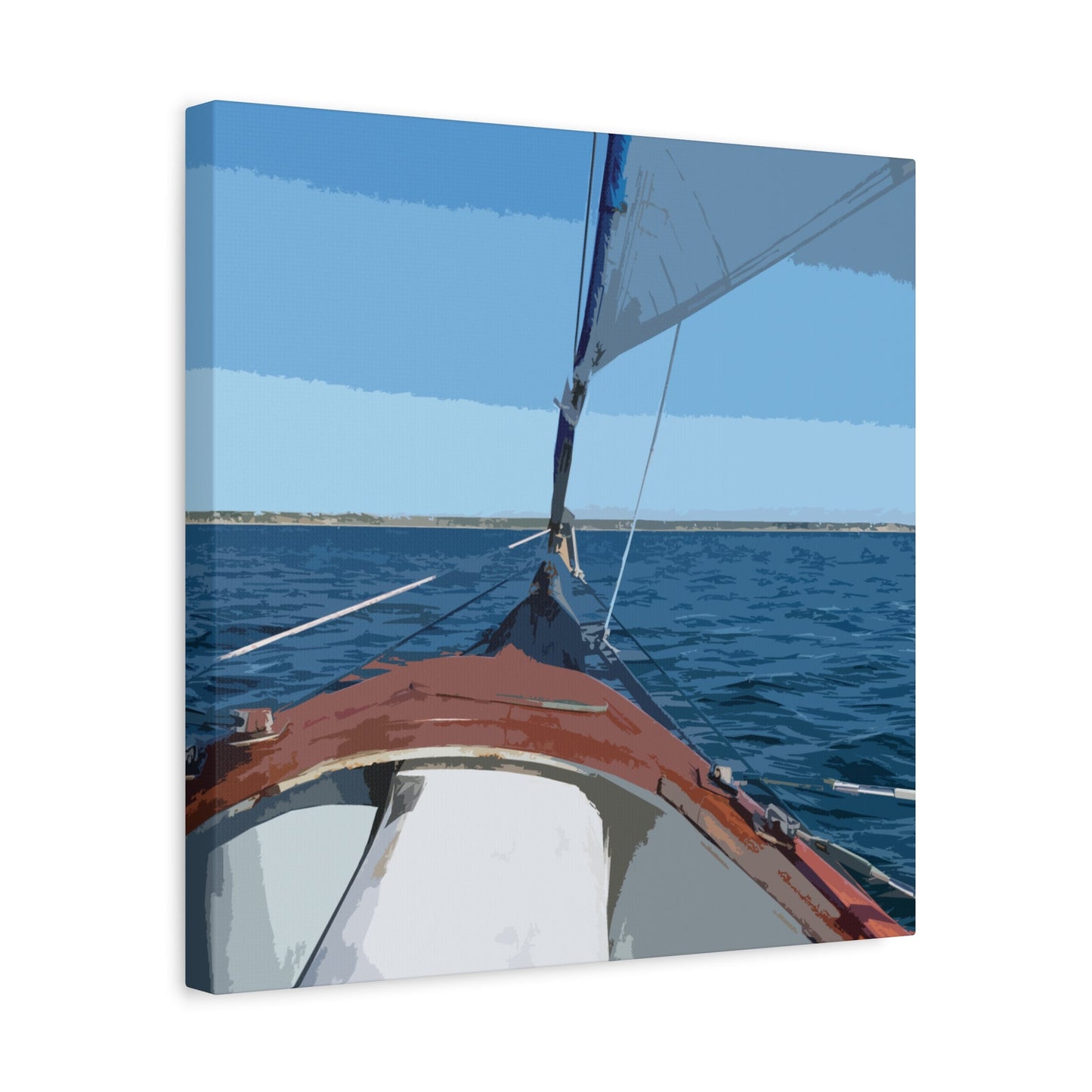 16″ x 16″ / 1.25" Canvas Cape Cod Sailboat | Matte Canvas, Stretched, 1.25" | Square Wall Art