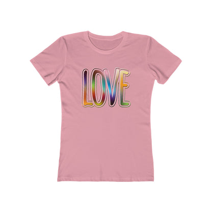 Big Love, Love Big | Bold Rainbow Typography Women’s Slim Fit T-Shirt for Valentine’s, Pride, and More