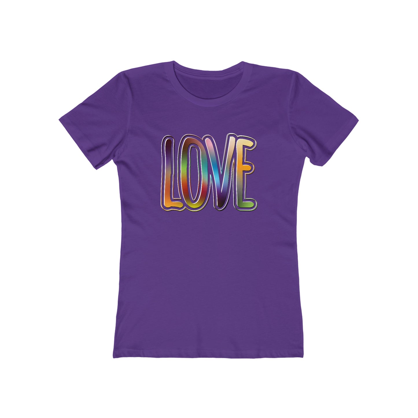 Big Love, Love Big | Bold Rainbow Typography Women’s Slim Fit T-Shirt for Valentine’s, Pride, and More