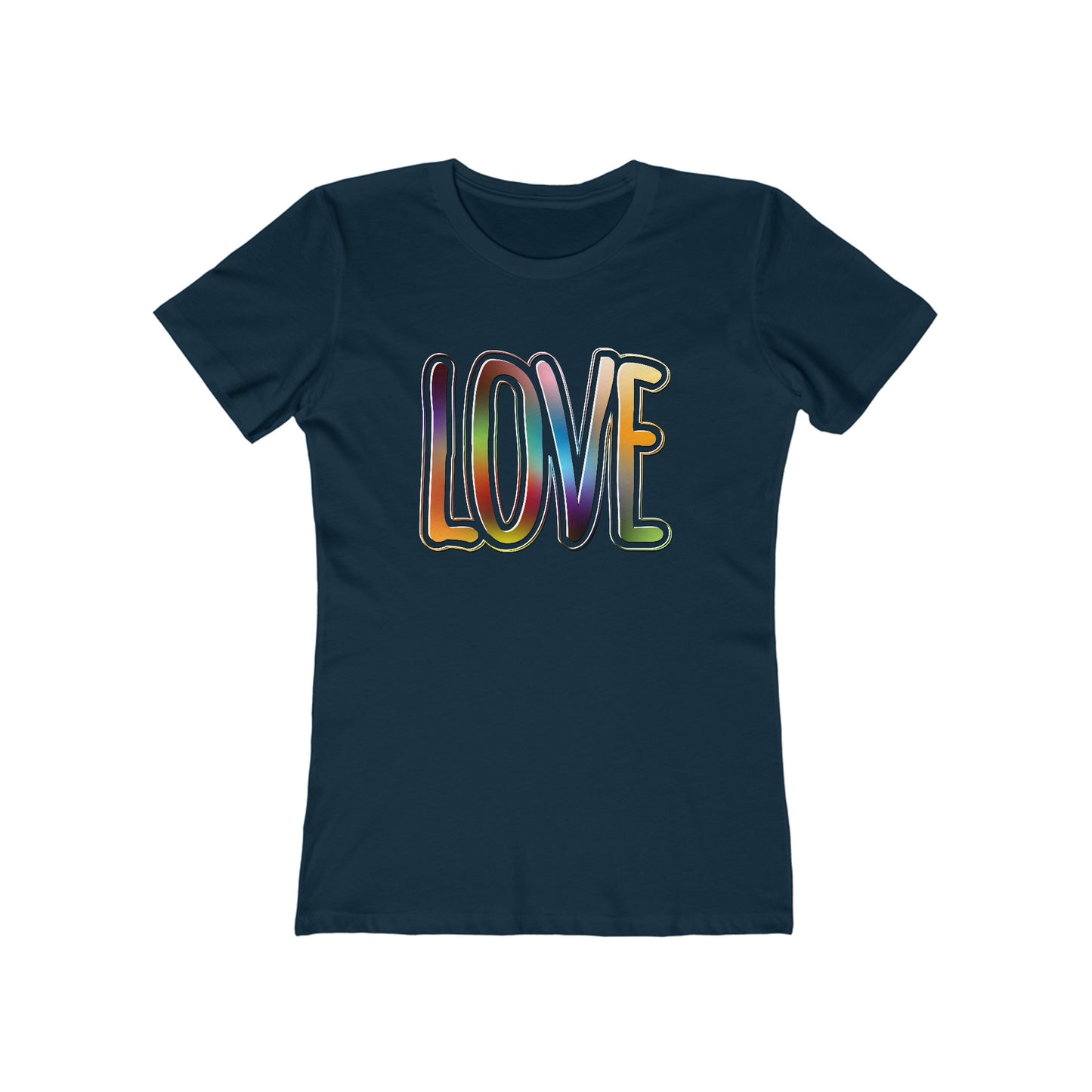 Big Love, Love Big | Bold Rainbow Typography Women’s Slim Fit T-Shirt for Valentine’s, Pride, and More