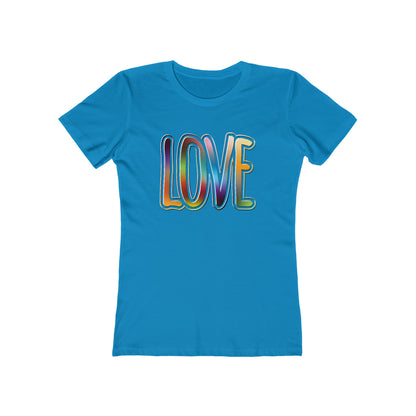 Big Love, Love Big | Bold Rainbow Typography Women’s Slim Fit T-Shirt for Valentine’s, Pride, and More