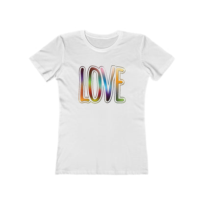 Big Love, Love Big | Bold Rainbow Typography Women’s Slim Fit T-Shirt for Valentine’s, Pride, and More