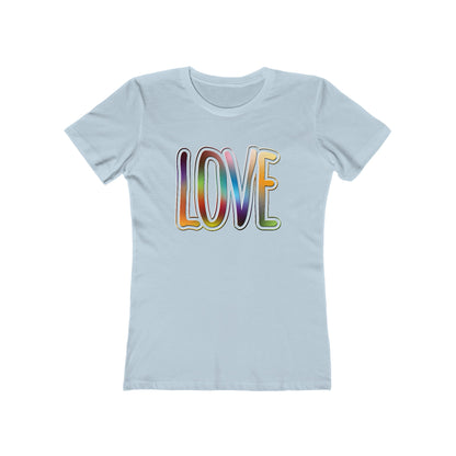 Big Love, Love Big | Bold Rainbow Typography Women’s Slim Fit T-Shirt for Valentine’s, Pride, and More