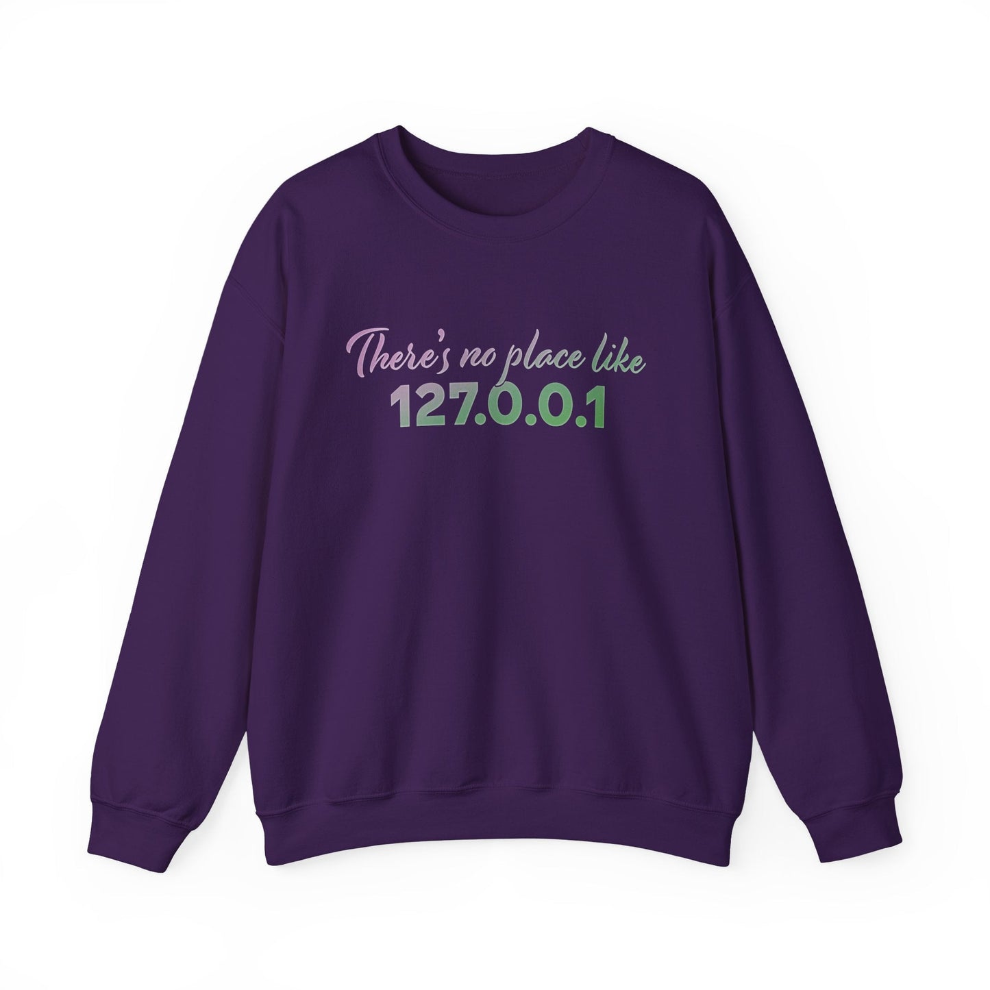 Unisex crewneck sweatshirt with 127.0.0.1 localhost print, cozy geeky pullover for programmers and tech lovers | variation