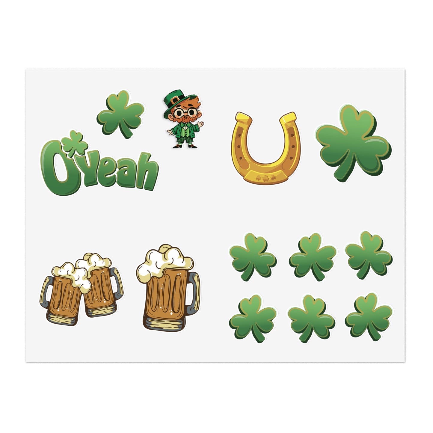 Find the Nerdy Leprechaun Sticker Sheet | St. Patrick’s Day Vinyl Decals | Irish-Themed Stickers